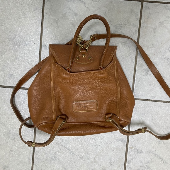 Vintage Dooney & Bourke Canyon Tan Leather Convertible Mini Backpack MADE in USA - Picture 4 of 9